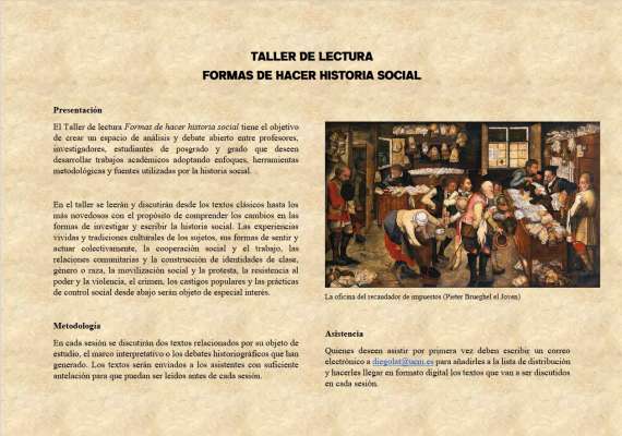 Taller de lectura: Formas de hacer Historia Social
